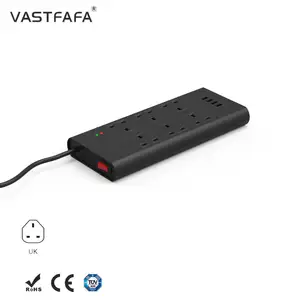 Vastfafa UK standard anti static 4 usb overvoltage protection industrial electric plug socket