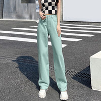 Jeans à jambes larges pour femmes Pantalon long en denim Pantalon droit Printemps Automne Casual Loose High Waist Floor Length Causal Jeans
