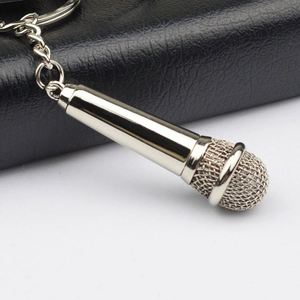 Creative Souvenir Gifts 3D Metal Microphone Shape <b>Keychain</b> Can Open Put Note Into the Mike Gold Silver Color Keyring - Product Image 4