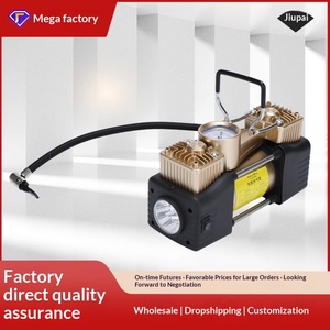 Vente flash - Compresseur d'air portable 12V - Pompe à gonfler les pneus de voiture à double cylindre haute pression avec lumière LED - Vente en gros - Product Image 2
