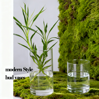 Vase moderne en verre borosilicate transparent, style nordique, forme cylindrique décorative pour mariage, avec taille personnalisée