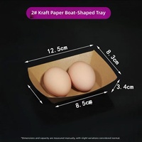 Boîtes de livraison jetables en papier kraft de qualité alimentaire, rectangulaires, portables, pour pizzas, poulet frit, sushis, salades, plateaux bateau, restauration rapide