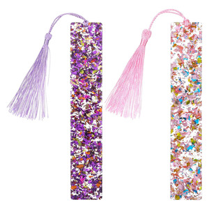 Hot-selling Glitter Plastic Tassel Bookmarker Reusable DIY Convenient Hanging Accessory Sticker Bookplate Desk Decoration for
