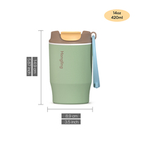Nouvelle Arrivée Hong Ling – Tasse à Café Isotherme en Acier Inoxydable 14oz avec Poignée et Couvercle, Tasse de Voyage Isolée Sous Vide, Logo Personnalisé