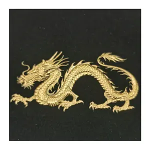 Customizable 3D Golden Dragon Heat Transfer Labels Support For Customization For Garment Labels