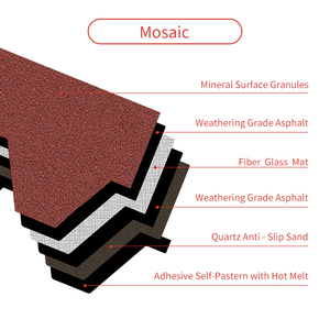Forme de mosaïque rouge de Chine monocouche - Product Image 5