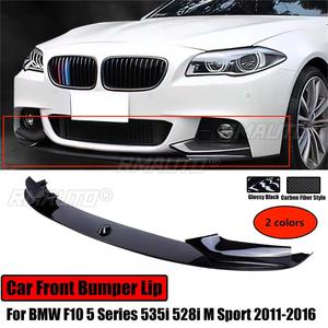 ลิ้นกันชนหน้ารถยนต์สำหรับ BMW F10 ซีรีส์ 5 รุ่น 535i 528i M Sport ปี 2011-2016 ชุดแต่ง Body Kit ชิ้นส่วนตกแต่งดิฟฟิวเซอร์ สปลิตเตอร์ ลายคาร์บอนไฟเบอร์ - Product Image 1