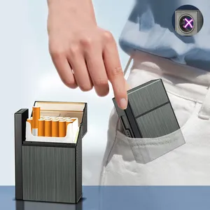 Casing rokok desain inovatif dengan pemantik api pengisi daya elektronik usb menjaga asap Anda tetap segar dan aman