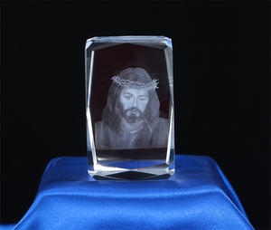 Jadevertu Bloc gravé de haute qualité 50*50*80mm Lazer Cube Crystal Display avec image - Product Image 2