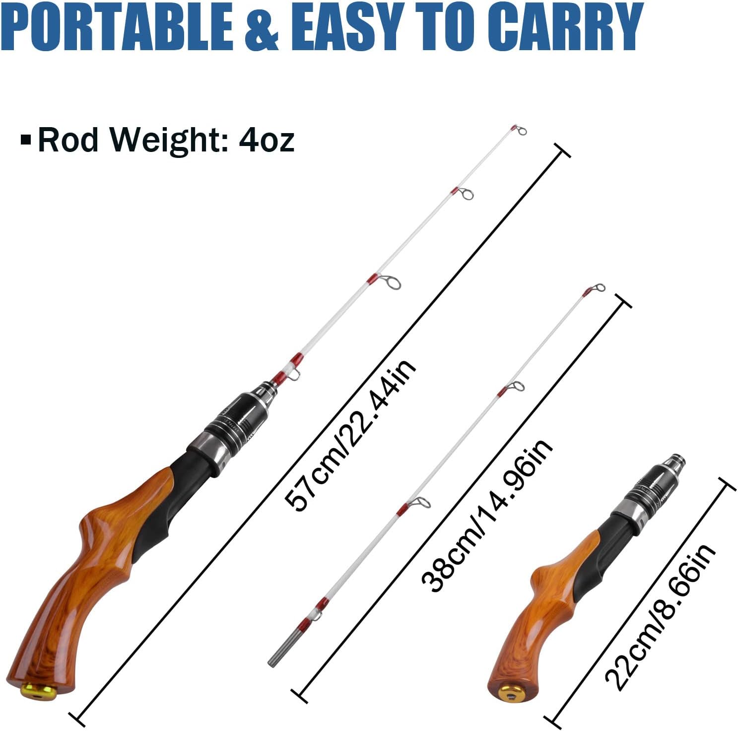 Ice Fishing Rod - Lightweight and Portable Spinning Gear Ice Fishing Rod - Lightweight and Portable Spinning Gear