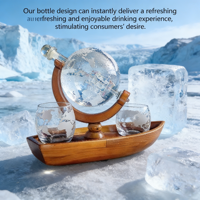 Nouvel ensemble de bouteilles de whisky en verre globe, idéal comme cadeau d'affaires, vente chaude