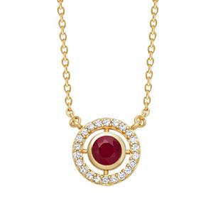 Gemnel Serling Silber 14 Karat vergoldet Zirkon Korund benutzer definierte Rubin Smaragd Saphir Münze Halskette für Frauen - Product Image 5