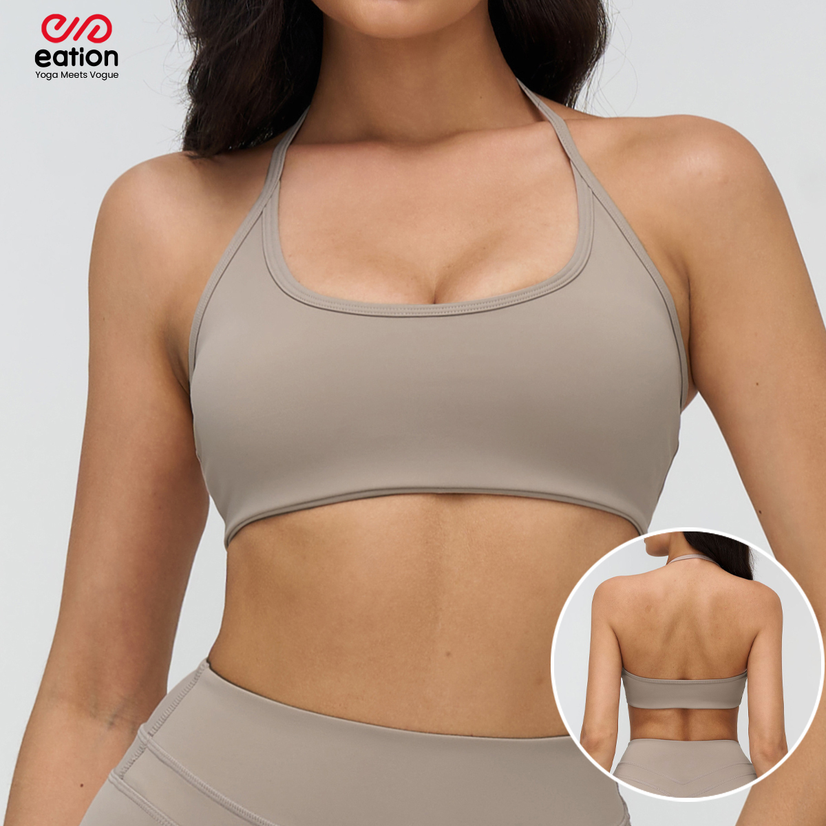 Sports Bra for Women U Neck Backless Halter Removable Chest Pad Comfortable Workout Yoga Bra Eco Friendly Gym Fitness Yoga Wear