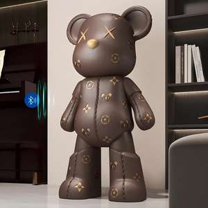 Bluetooth Sesli Ayı Dolabı Deri Ayı Yeni Eve Taşınma Hediyesi Reçine Ayı Dekoru Oturma Odası İçin - Product Image 4