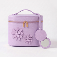 Sac de maquillage en cuir Epi LZ Factory, sac à bandoulière pour femmes, trousse de toilette de voyage avec miroir, étui cosmétique imperméable