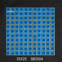 Mosaïque céramique 25*25mm fissure de glace Carrelage bleu de piscine pour hôtel Mosaïque en porcelaine pour piscine