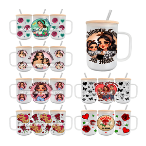 <span class=keywords><strong>Chingona</strong></span> Chicano mamá UV DTF vidrio puede Envolver para taza de 15OZ taza de café pegatinas de transferencia DIY logotipo personalizado etiquetas Chibi Latina mamá - Product Image 1