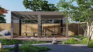 <span class=keywords><strong>Pérgola</strong></span> Bioclimática Motorizada para Exteriores, de Vidrio Templado Plano Moderno, con Estructura de Aluminio, para Patio, Estacionamiento, Cobertizo para Autos - Product Image 3