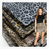 Tissu YX787 en gros, populaire, tricoté, 95% polyester, 5% élasthanne, extensible dans les quatre sens, imprimé serpent léopard, imprimé feuille d'or