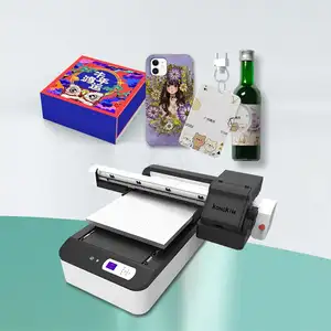 Good price UV 6090 phone case metal acrylic perfume ceramic tiles flatbed printer machine for A1 rotary platform printing