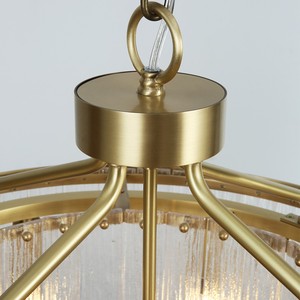 Copper <b>Indoor</b> Decoration Luxury Villa Canolighting Staircase Hotel Round Led Glass Chandelier Pendant <b>Lights</b> for High Ceiling - Product Image 6