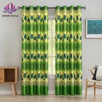 Tissu de rideau occultant en satin à imprimé géométrique ethnique africain, avec passe-tringles, en polyester brillant, pour salon, vente en gros