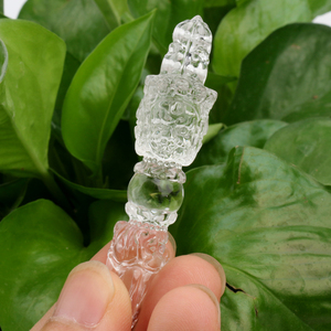 Cristal naturel sculpté à la main de qualité supérieure, cristaux de guérison, sceptre pharaon, Dorje Phurba, amulette - Product Image 2