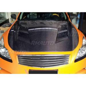 Cubierta de motor con apariencia de fibra de carbono real para Infiniti G37 2007-2013, kit de carrocería, accesorios para automóvil - Product Image 4