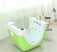 Baignoire autoportante moderne en acrylique écologique avec drain, massage à jet d'air, pour bébé, installation facile, hydro-massage, pour salle de bain