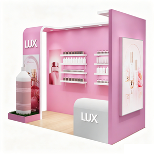 Stand d'exposition modulaire portable LUX 30 MINUTES MONTAGE RAPIDE avec logo personnalisé pour salon professionnel et stand de présentation cosmétique sur mesure - Product Image 1