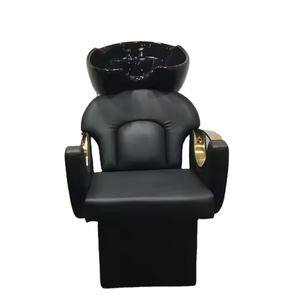 Ensemble de mobilier de salon de beauté Zxm Black Gold, bac de coiffure, équipement de salon de coiffure, chaise de coiffure, bol à shampooing - Product Image 3