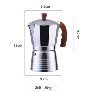 <span class=keywords><strong>Cafetera</strong></span> Espresso de inducción de aluminio Estilo clásico italiano <span class=keywords><strong>3</strong></span> <span class=keywords><strong>tazas</strong></span> 6 <span class=keywords><strong>tazas</strong></span> Moka Pot - Product Image 3