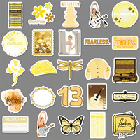 Autocollants auto-adhésifs en PVC doré, 50 pièces, pour boîte à dessin, guitare, bouteille d'eau, armoire, étui de téléphone et livres