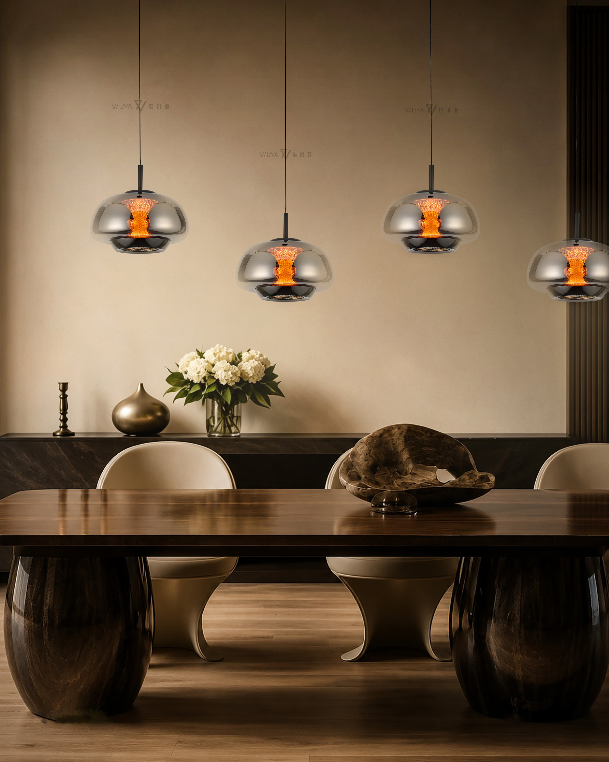 Modern Aluminum Light Luxury Dining Room Chandelier Home LED Advanced Sense Livingroom Lamp Pendants Lighting · image 5
