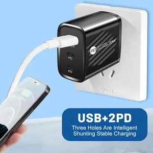 Carregador de celular 65W USB C USB A PD Carregador de parede Tipo C Carregador adaptador de telefone para iPhone 14 Xiaomi para Samsung