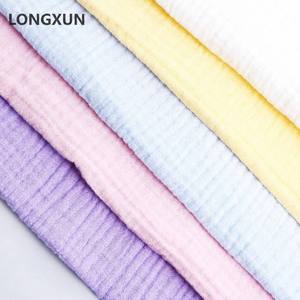 Rouleau <span class=keywords><strong>de</strong></span> tissu en mousseline <span class=keywords><strong>de</strong></span> <span class=keywords><strong>coton</strong></span> teint en gros d'usine, <span class=keywords><strong>gaze</strong></span> double couche pour vêtements, support OEM ODM - Product Image 2