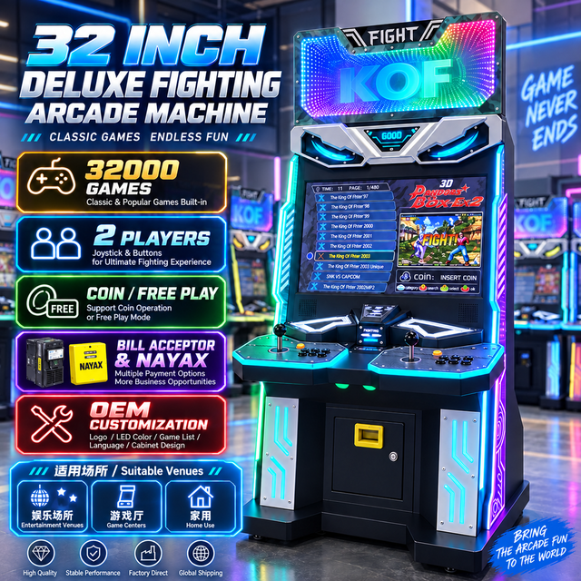 Factory Wholesale Coin Operated Upright Arcade Cabinet Street Fighter KOF Retro Fighting Game Machine Commercial for Sale