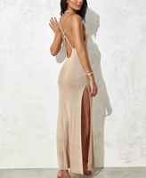 2026 Maßgeschneidertes Neues Sommer-Maxikleid für Damen Ärmelloses Strandkleid mit Überkreuztem Rücken Verstellbare Offene Seite Halbtransparentes Bikini-Cover-up-Kleid