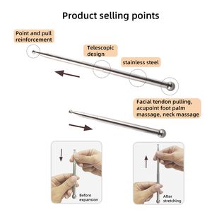 Pluma de Acupuntura de Forma Personalizada, Herramienta de Reflexología Facial, Masaje Relajante Personal, Pluma de Acupuntura de Acero Inoxidable - Product Image 6