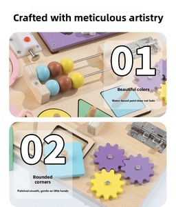 Tavola delle Attività Montessori in Legno Multifunzionale Certificata CE CPC con Serrature e Chiusure, Giocattolo Educativo Sensoriale per Bambini - Product Image 5