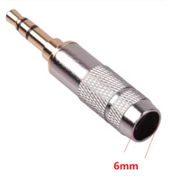Prise audio filetée TRS 3,5 mm, prise casque 1/8 pouce, connecteur jack 3 pôles stéréo mâle 3,5 pour câble de 6 mm
