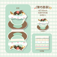 Bloc-notes décoratif Kawaii découpé en forme de dessert, avec fenêtre ajourée, motif sundae fraise-chocolat, pour journal intime sur les sucreries