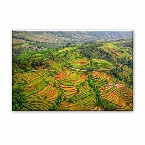 Impresión Digital en Lienzo de las Terrazas de Arroz de Yuanyang, Arte de Pared de Paisaje Clásico, Decoración de Montaña Verde - Product Image 2