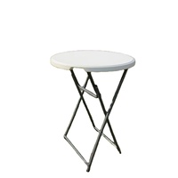 Table pliante ronde en plastique blanc OEM Chine Tables de cocktail en gros pour événements en plein air et ventes de fêtes