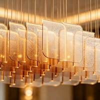 Lustre moderne en verre chinois, luminaire suspendu doré, lampe LED pour salle à manger, restaurant, salon de thé, maison
