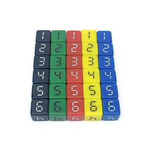 Dés numériques en plastique à 6 faces, noirs, à coins arrondis, 16 mm, en acrylique standard, pour jeux de société et apprentissage des mathématiques - Product Image 1