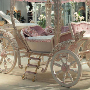 Europees Kasteelbed Ontwerp Assepoester Pompoen Auto Vorm Ontwerpen Bank <span class=keywords><strong>Bed</strong></span> Luxe Ivoor En Gouden Prinses Rijtuig Kinderen <span class=keywords><strong>Bed</strong></span> - Product Image 3