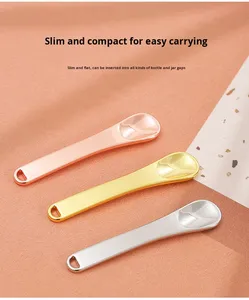Factory Zinc Alloy Rose Gold Plated Durable Multi-Function Spoon Beauty Skin Care Massage <b>Eye</b> Face Cream Mini Spoons - Product Image 4
