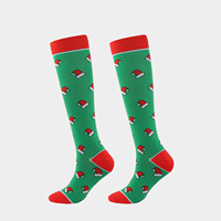 Chaussettes de compression tricotées pour jeunes, unisexes, hauteur genou, à compression graduée, pour les fêtes, cadeau de Noël