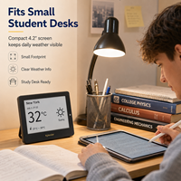 Kylendar Mini Calendrier Météo Intelligent à Écran E-Paper 4,2 pouces pour Bureau d'Étudiant, Dortoir, Vie Scolaire, Prévisions Quotidiennes, Heure, Date, Affichage sur Bureau